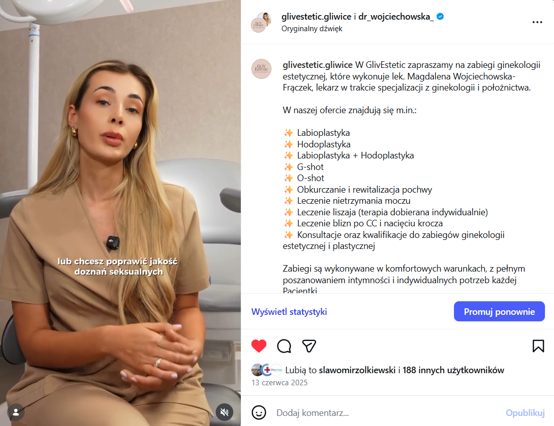 Odwiedź nasz instagram i posłuchaj co mówią specjaliści w dziedzinie ginekologii estetycznej.